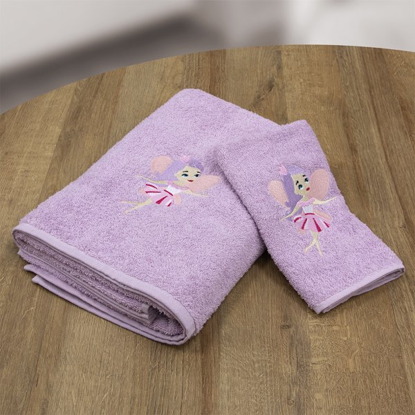 Σετ Πετσέτες Βρεφικές (2τμχ) Hada Lilac Lino Home