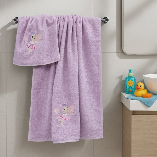 Σετ Πετσέτες Βρεφικές (2τμχ) Hada Lilac Lino Home