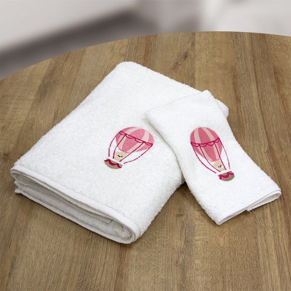 Σετ Πετσέτες Βρεφικές (2τμχ) Paloncino White/Pink Lino Home