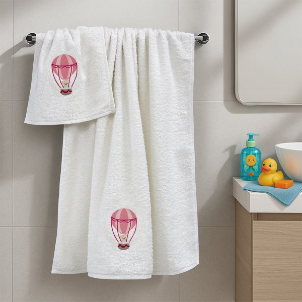 Σετ Πετσέτες Βρεφικές (2τμχ) Paloncino White/Pink Lino Home