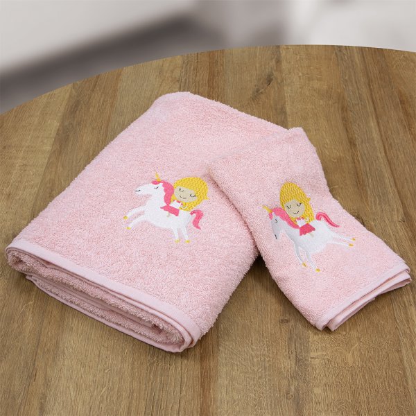 Σετ Πετσέτες Βρεφικές (2τμχ) Corno Pink Lino Home