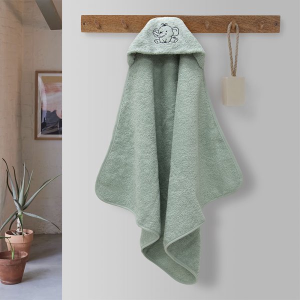 Βρεφική Κάπα Elephantaki Mint Lino Home