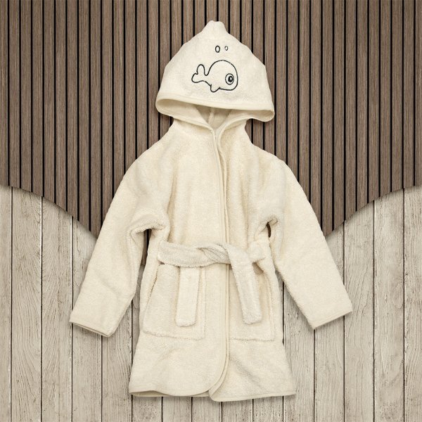 Βρεφικό Μπουρνούζι (4 Ετών) Fish Ecru Lino Home