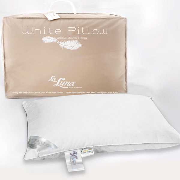 Μαξιλάρι Ύπνου Πουπουλένιο White Goose Down Soft La Luna