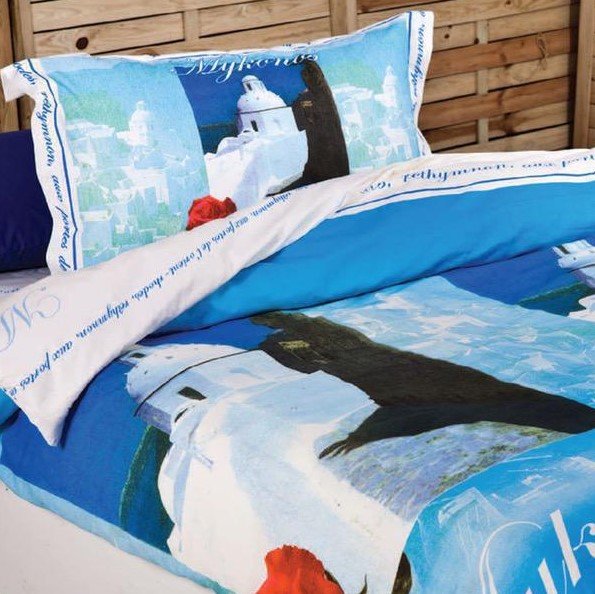 Σετ Παπλωματοθήκη Μονή Irene Mykonos Palamaiki