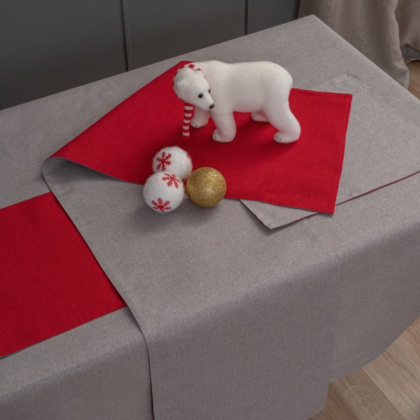 Χριστουγεννιάτικο Τραπεζομάντηλο (140x220) CD01 Gray Palamaiki