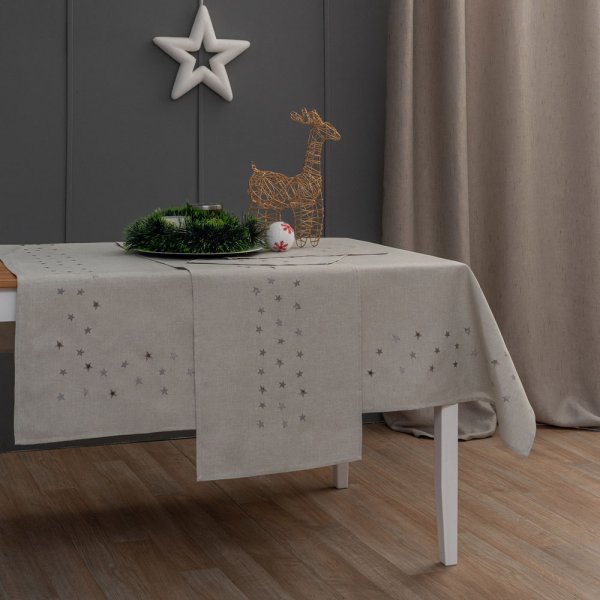 Χριστουγεννιάτικο Τραπεζομάντηλο (140x140) CD02 Gray Palamaiki