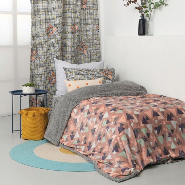 Φωσφοριζέ Κουβέρτα Fleece Μονή Blake Pink Palamaiki