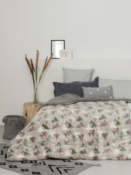 Κουβέρτα Fleece Υπέρδιπλη Blake Gray Palamaiki