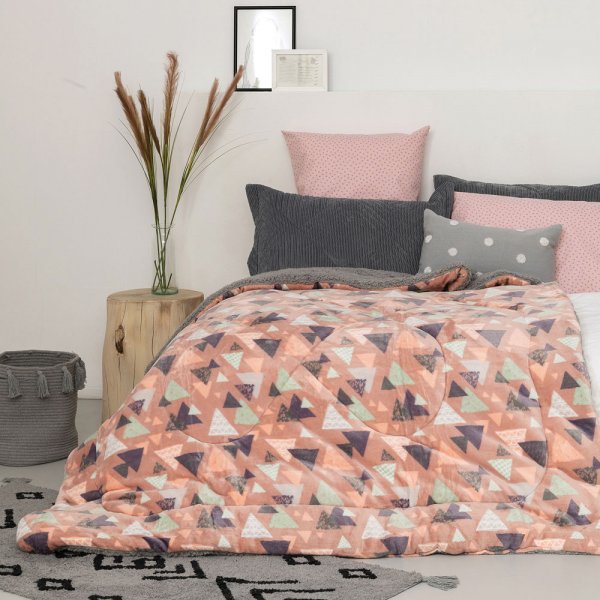 Κουβέρτα Fleece Υπέρδιπλη Blake Pink Palamaiki