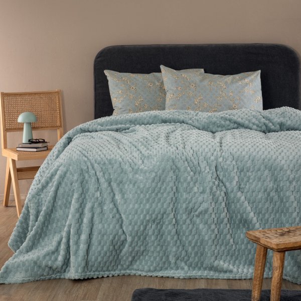 Κουβέρτα Fleece Υπέρδιπλη Aster Jade Palamaiki