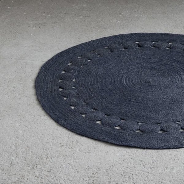 Στρογγυλό Χαλί (R150) Makrame Dark Gray Nima Home