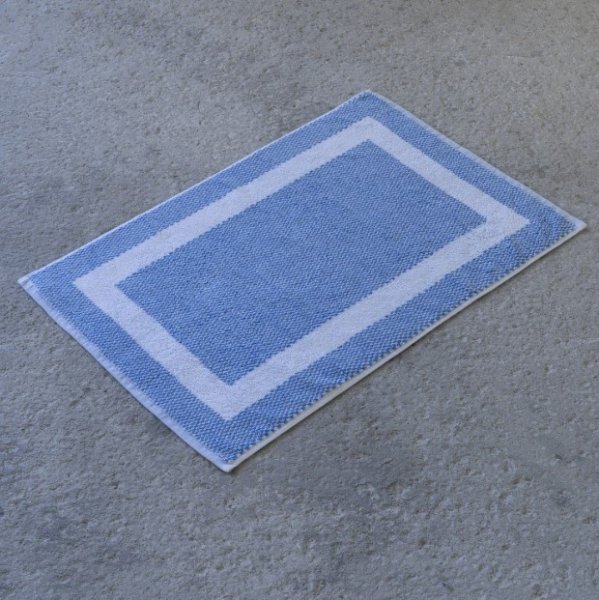 Πατάκι Μπάνιου (50x75) Dobby Blue White Border Nima Hotelling