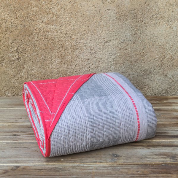 Κουβερλί Υπέρδιπλο Plaid Gray Kocoon