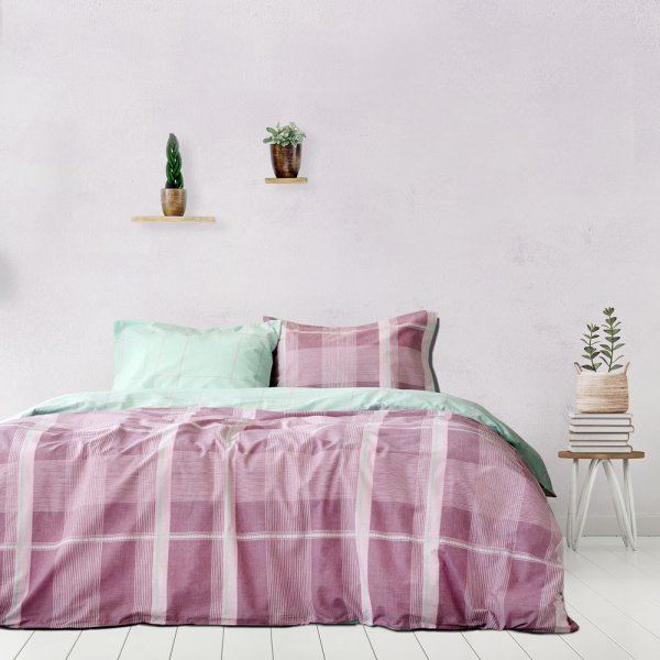 Κουβερλί Υπέρδιπλο Plaid Purple Kocoon