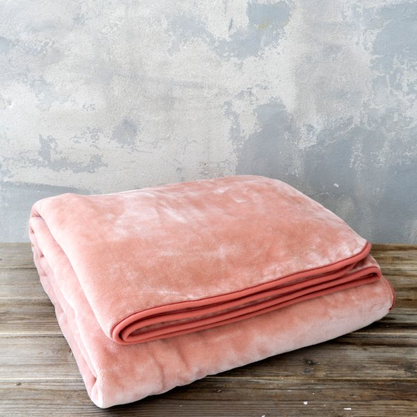 Κουβέρτα Βελουτέ Υπέρδιπλη Coperta Pink Nima Home