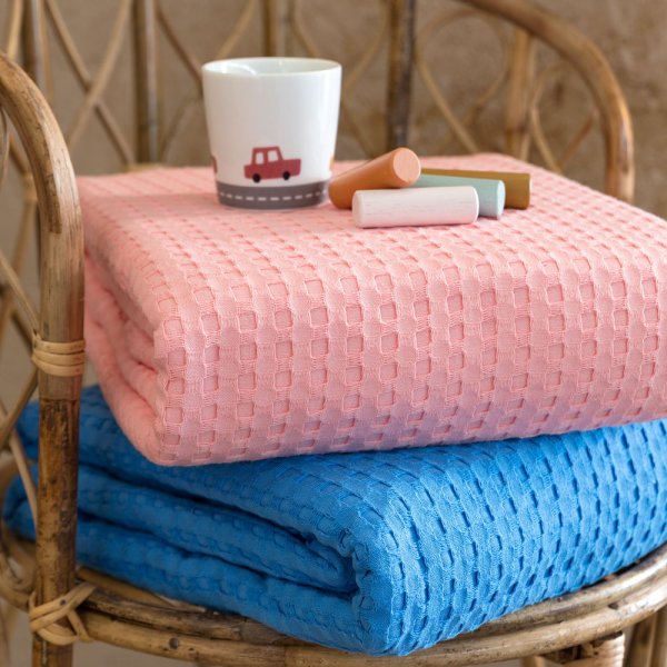 Κουβέρτα Πικέ Μονή Habit Pink Nima Home