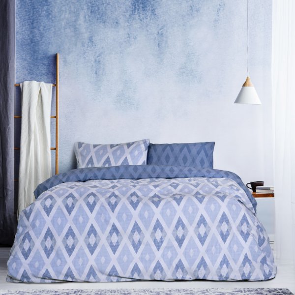 Κουβερλί Υπέρδιπλο Rombus Blue Kocoon