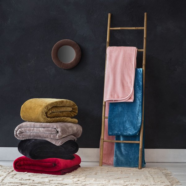 Κουβέρτα Βελουτέ Μονή Coperta Cigar Beige Nima Home