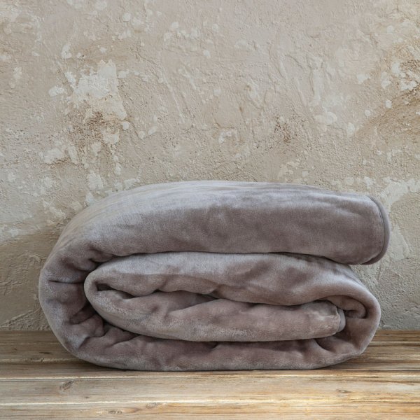 Κουβέρτα Βελουτέ Υπέρδιπλη Coperta Cigar Beige Nima Home