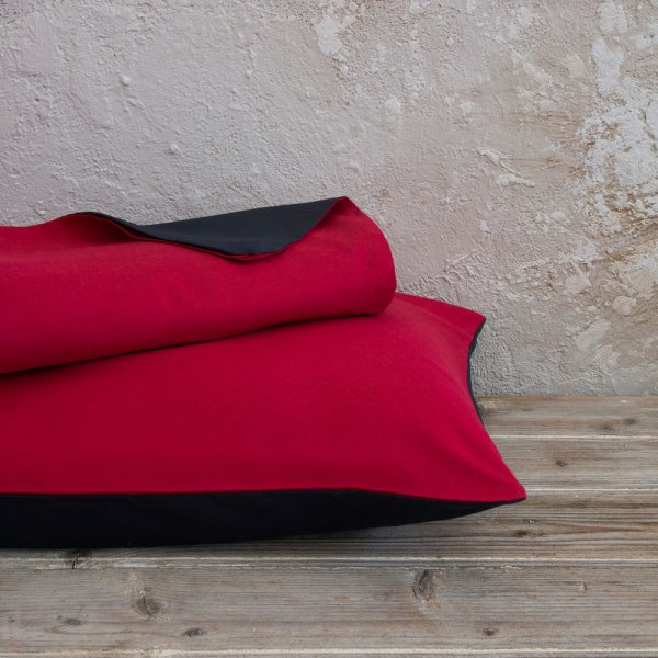 Σετ Παπλωματοθήκη Μονή Abalone Ruby Red / Black Nima Home
