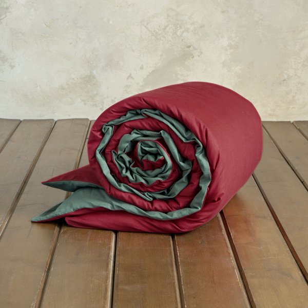 Παπλωματοθήκη Γίγας Colors Absolute Red / Pine Green Nima Home