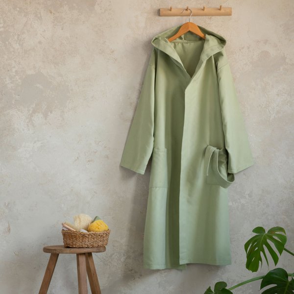 Μπουρνούζι Με Κουκούλα Comfort Light Khaki Nima Home