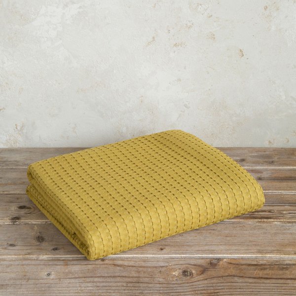 Κουβέρτα Πικέ Μονή Habit Gold Brown Nima Home