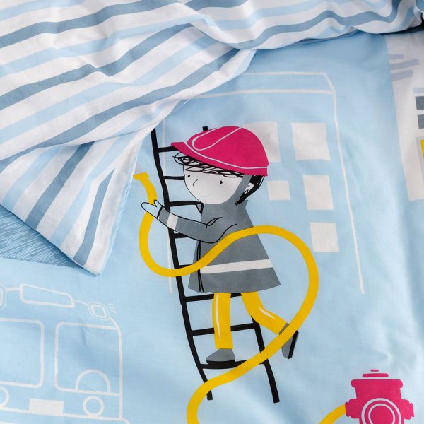 Σετ Παπλωματοθήκη Μονή Pompier Nima Kids