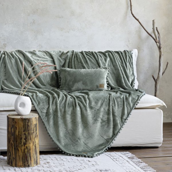 Ριχτάρι-Κουβέρτα Καναπέ Macia Sage Green Nima Home
