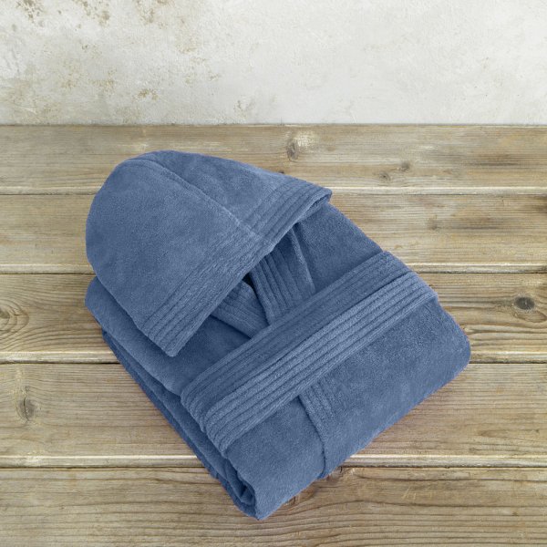 Μπουρνούζι Με Κουκούλα Zen Shadow Blue Nima Home