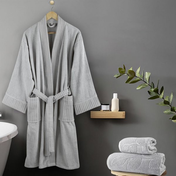 Μπουρνούζι Kimono Velvet Gray Nima Home