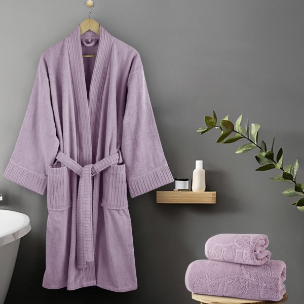 Μπουρνούζι Kimono Velvet Lilac Nima Home