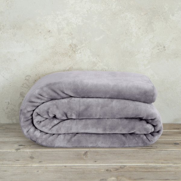 Κουβέρτα Βελουτέ Μονή Coperta Smoky Lilac Nima Home