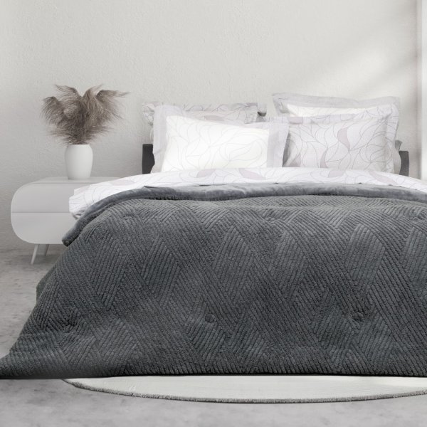 Κουβερτοπάπλωμα Υπέρδιπλο Velva Dark Gray Nima Home