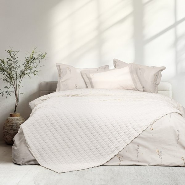 Κουβέρτα Fleece Υπέρδιπλη Savara Ivory Nima Home