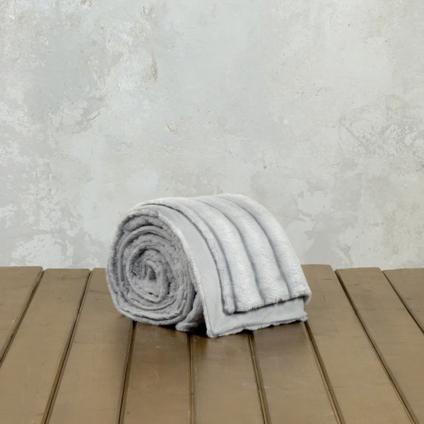 Κουβέρτα Fleece Υπέρδιπλη Carezza Light Gray Nima Home