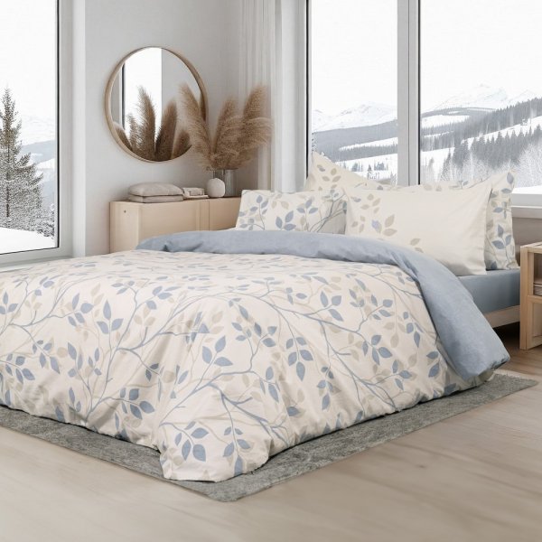 Σετ Φανελένια Παπλωματοθήκη Υπέρδιπλη High Up Nima Home