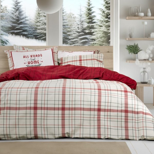 Σετ Φανελένια Παπλωματοθήκη Υπέρδιπλη Home Bliss Nima Home