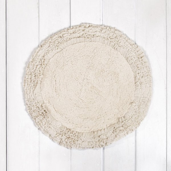 Στρογγυλό Πατάκι Μπάνιου (Ο60) Eden Off White Nima Home