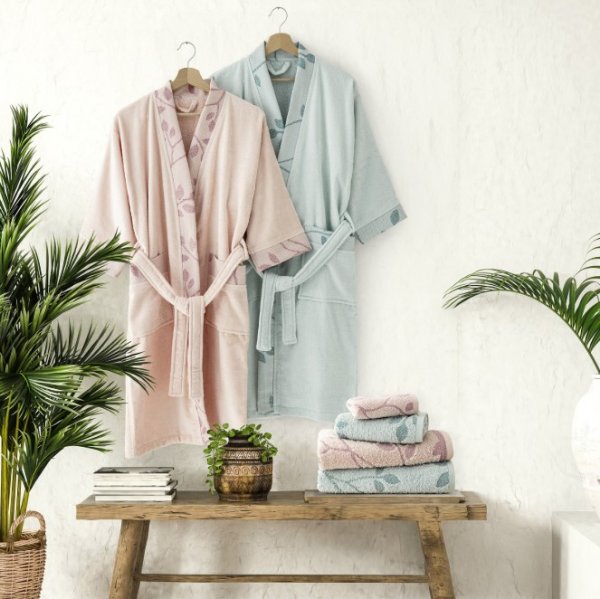 Μπουρνούζι Κιμονό με 3/4 Μανίκι Abrazo Aqua Mint Nima Home