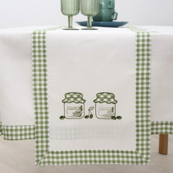 Τραβέρσα Με Κέντημα (40x160) 2219 Green Dimeco