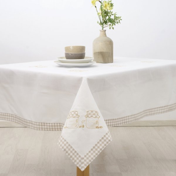 Τραπεζομάντηλο Με Κέντημα (140x180) 2219 Beige Dimeco