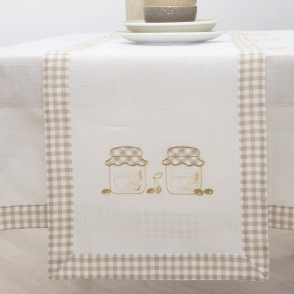 Τραβέρσα Με Κέντημα (40x160) 2219 Beige Dimeco