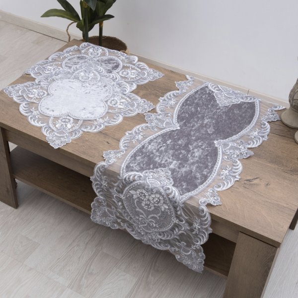 Σετ Σεμέν + Πετσετάκια Βελούδο (3τμχ) 9113 Gray Dimeco