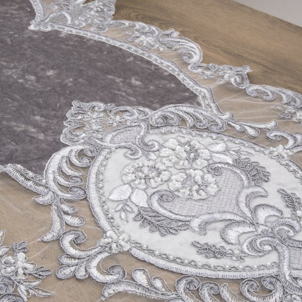 Σετ Σεμέν + Πετσετάκια Βελούδο (3τμχ) 9113 Gray Dimeco