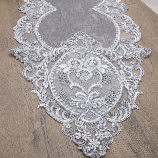 Σετ Τραπεζομάντηλο (135x135) + Καρέ + Σεμέν/Πετσετάκια 9113 Gray Dimeco