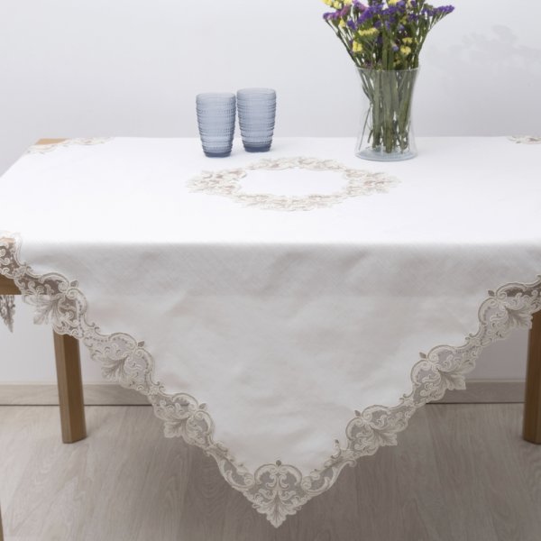 Τραπεζομάντηλο (140x140) 2134 Ecru Dimeco