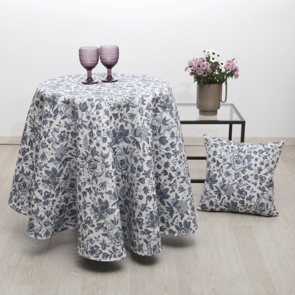 Τραπεζομάντηλο Ροτόντα (O180) Sicily Blue Dimeco