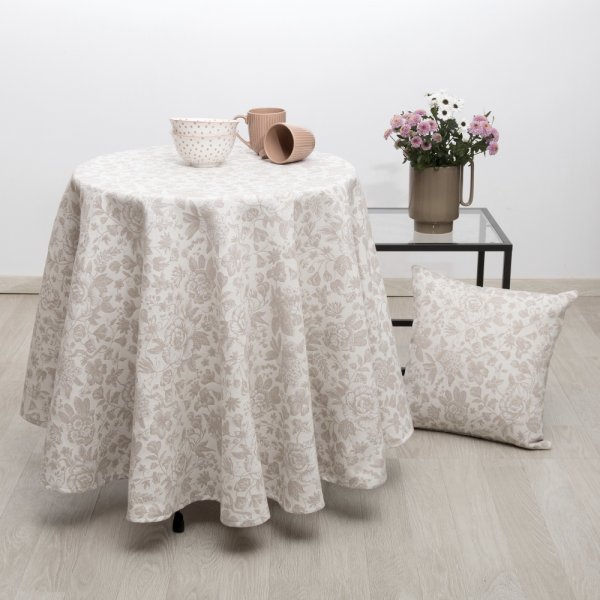 Τραπεζομάντηλο Ροτόντα (O180) Sicily Beige Dimeco